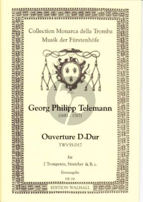Telemann Ouverture D-dur TWV 55:D17 2 Trompeten[Clarini]- Orgel) (Part./Stimmen) (Plietzsch)