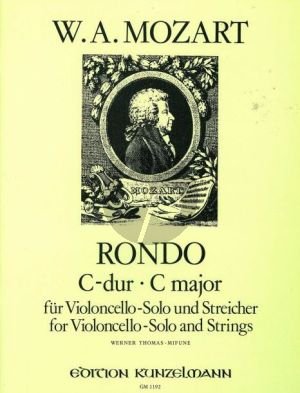 MozaRT Rondo C-dur KV 373 Violoncello solo and String Quartet (Score/Parts) (arr. Werner Thomas-Mifune)