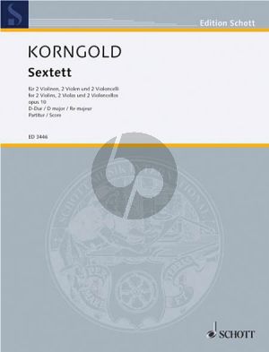 Korngold Sextet Op.10 D-major 2 Vi.-2 Va.-2 Vc. Study Score