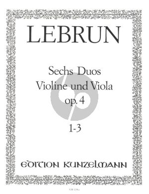 Lebrun 6 Duos Op. 4 Vol. 1 Violine und Viola (No.1 - 3)