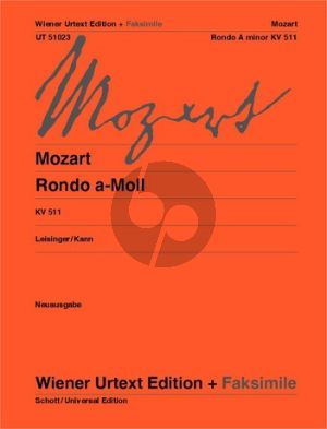 Mozart Rondo a-moll KV 511 Klavier (Leisinger-Kann) (Wiener-Urtext) (grade 4)
