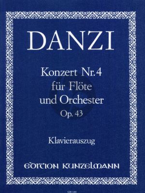 Danzi Konzert No. 4 D-dur Op. 43 Flöte und Orchester (Klavierauszug) (Hans-Dieter Förster)