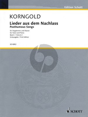 Korngold Lieder aus dem Nachlass Vol.1 (Medium Voice)
