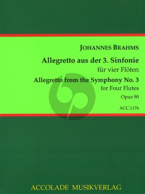 Brahms Poco Allegretto (from Symphony No.3) 4 Flutes (Score/Parts) (arr. Guy du Cheyron)