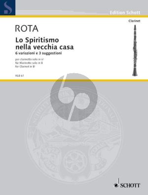 Rota Lo Spiritismo nella vecchia casa Clarinet and Piano (6 Variazioni e 3 Suggestioni 1950) (interm.grade)