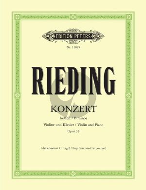 Rieding Konzert Op.35 h-moll (B-Minor) (1st Position) Violine und Klavier (edited by Franziska Matz)