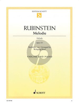 Rubinstein Melodie Op.3 No.1 Violine-Klavier (Wolfgang Birtel) (grade 2-3)