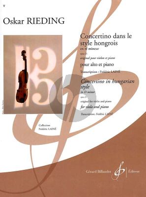 Rieding Concertino in Hungarian Style Op.21 d-minor Viola-Piano (transcr. by Frederic Laine) (interm. grade 5)