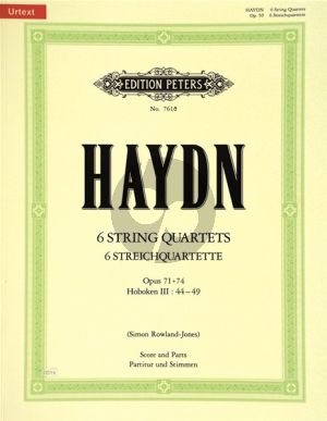 Haydn Quartets Op.71 & Op.74 Hob.III:69 - 74 (Score/Parts) (Simon Rowland-Jones) (Peters)