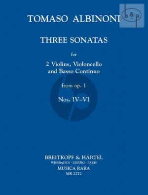 3 Sonatas from Op.1 Vol.2 No.4 - 6 2 Violins-Violoncello and Bc