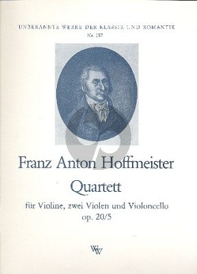 Hoffmeister Quartett Op.20 No.5 Violine-2 Violen-Violoncello (Stimmen) (Rudolf Hacker)