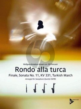 Mozart Rondo alla Turca from Sonata KV 331 for 4 Saxophones (SATB) (Score/Parts) (arr. Bill Perconti)