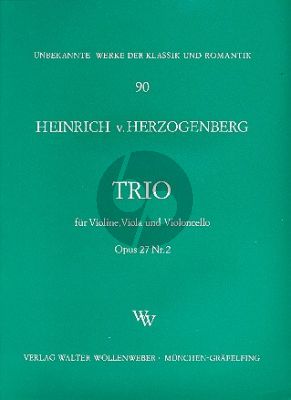 Herzogenberg Trio F-dur Op.27 No.2 Vi.-Va.-Vc. (Stimmen)