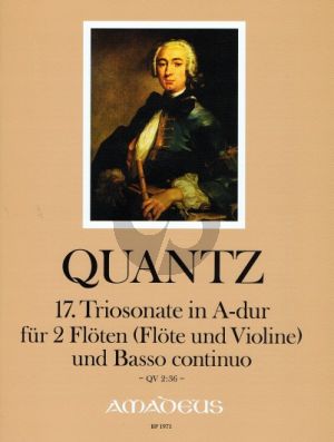 Quantz Triosonate A-major QV2:36 2 Flutes [Fl.-Vi.]-Bc (Score/Parts) (Horst Augsbach and Wolfgang Kostujak)