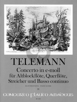 Telemann Concerto e-minor TWV 52:e1 (Treble Rec.-Flute- Strings-Bc) (Solo Parts with Bc)