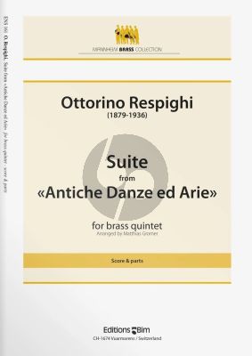 Respighi Suite from Antiche Danze ed Arie (Picc.Trp.[A]- Trp.[C]-Horn[F]-Tromb.-Tuba) (Score/Parts) (arr. by M.Gromer) (interm.level)