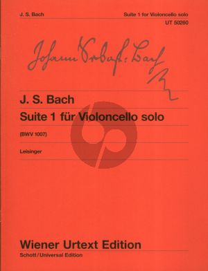 Bach Suite No.1 BWV 1007 fur Violoncello solo (Herausgegeben von Ulrich Leisinger) (Wiener Urtext)