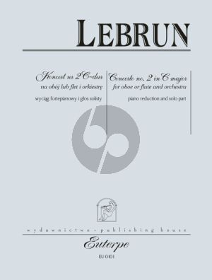 Lebrun Concerto No.2 C-major Oboe [Flute]-Orchestra (piano reduction) (edited by Raats-Kowalczyk)