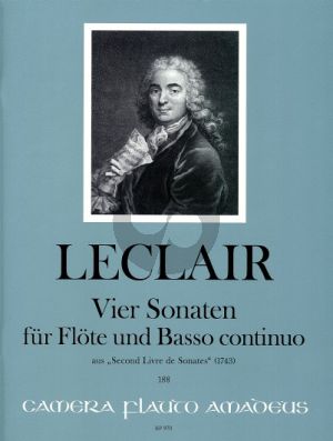 Leclair 4 Sonatas for Flute and Bc (from Second Livre de Sonates 1743) (edited by Yvonne Morgan)