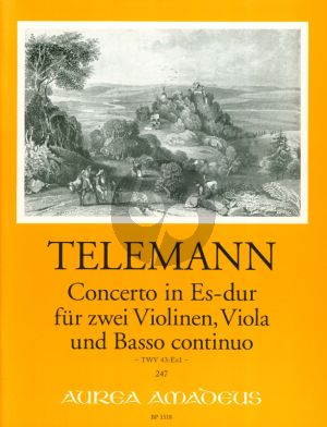 Telemann Concerto E-flat major TWV 43:Es1 for 2 Violins, Viola and Bc Score and Parts (Edited by Bernhard Pauler - Continuo by Wolfgang Kostujak) (First edition)
