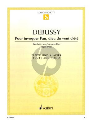Debussy Pour invoquer Pan, dieu du vent d'ete Flute and Piano (edited by Roger Brison)