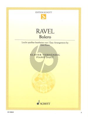 Ravel Bolero for Piano 4 Hands (Easy arrangement) (Uwe Korn)
