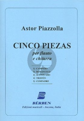 Piazzolla 5 Piezas Flute-Guitar (Score/Parts) (arr. Reiko Clement)