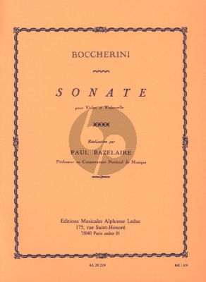 Boccherini Sonata for Violin and Violoncello (Edited by Paul Bazelaire)