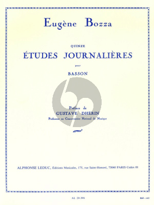 Bozza 15 Etudes Journaliers Op.64 Basson (Gr.8)