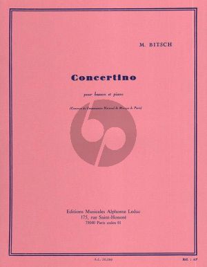 Bitsch Concertino Bassoon and Piano