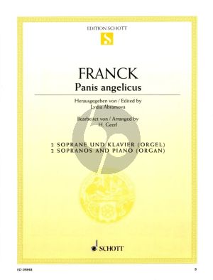 Franck Panis Angelicus for 2 Sopranos and Piano [Organ] (edited by Lydia Abramova) (lat.)