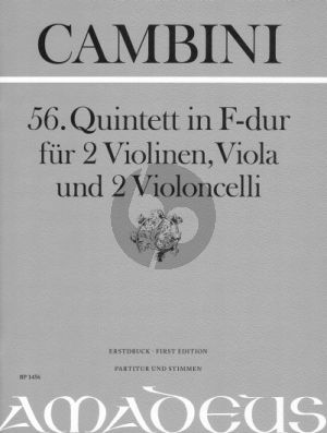 Cambini Quintet No.56 F-major 2 Vi.-Va.- 2 Vc. (Score/Parts) (Bernhard Pauler)