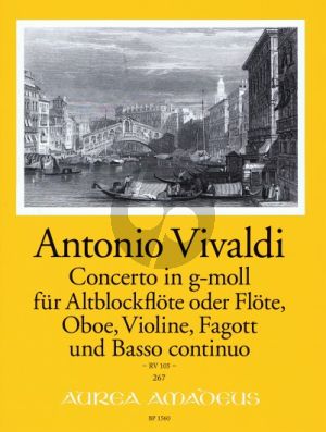 Vivaldi Concerto g-minor RV 105 (Treble Rec.[Fl.]-Ob.- Vi.-Bassoon-Bc) (Score/Parts)