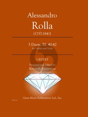 Rolla 78 Duets Volume 3 BI. 40 - 42 Violin - Viola (Prepared and Edited by Kenneth Martinson) (Urtext)