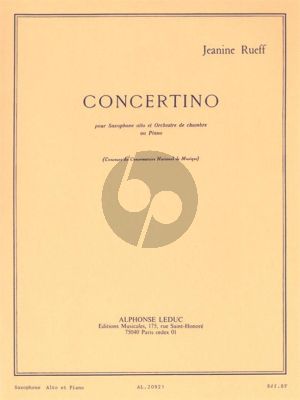 Rueff Concertino Opus 17 Alto Sax.-Chamber Orch. (piano red.)