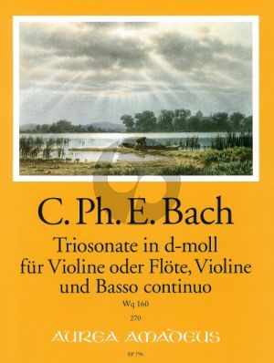 Bach Triosonate d-moll Wq 160 Violin[Flute/Oboe]-Violin- Bc (Partitur/Stimmen) (Herausgegeben von Bernhard Pauler Continuo Andreas Kohn)