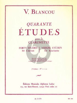 Blancou 40 Etudes Vol.2 Clarinette (Delecluse)