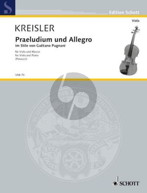 Kreisler Praeludium & Allegro im Stile Gaetano Pugnani Viola und Klavier (arr. Giuseppe Pascucci)