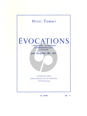 Tomasi Evocation Saxophone seule