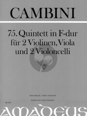 Cambini Quintet No.75 F-major 2 Violins-Viola-2 Violoncellos (Score/Parts) (Bernhard Pauler)