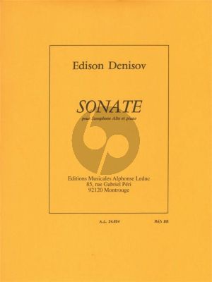 Denisov Sonate Saxophone Alto et Piano
