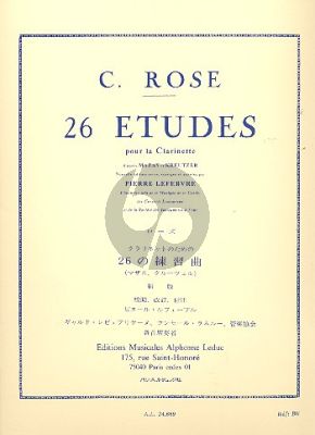 26 Etudes d'apres Mazas et Kreutzer pour Clarinette