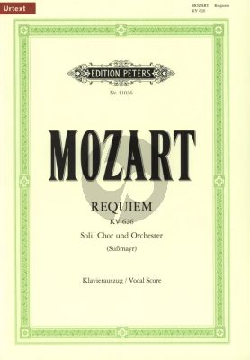 Mozart Requiem KV 626 for Soli, Choir and Orchestra (completed by Fr.X.Sussmayr) Vocal Score (edited by David I.Black) (Peters-Urtext)