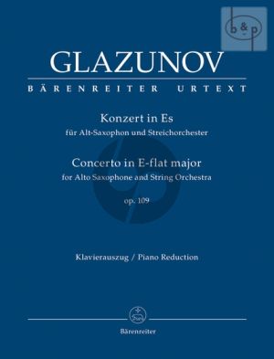 Concerto E-flat major Op.109 Alto Sax.-String Orch. (piano red.)
