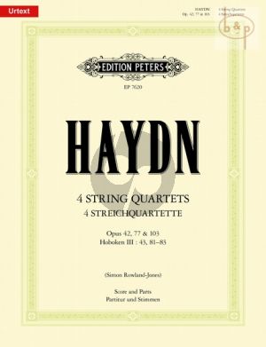 4 Quartets Op.42 -Op.77 and Op.103 Hob.III:43 , 81 - 83 (Score/Parts)