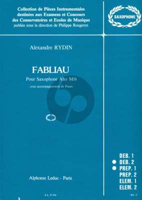 Rydin Fabliau Saxophone alto-Piano (debut./prep.)