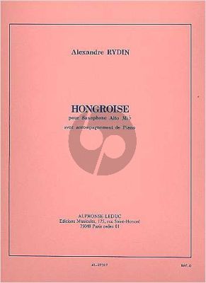 Rydin Hongroise Saxophone alto-Piano (debut./prep.)