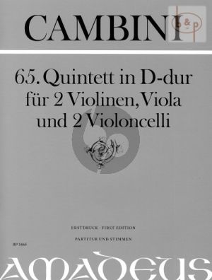 Quintet No.65 D-major (2 Vi.-Va.- 2 Vc.) (Score/Parts)