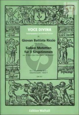 7 Motetten (aus Il Terzo Libro delle Divine Lodi Musicali) (3 Voices-Bc)