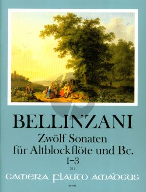Bellinzani 12 Sonatas Op.3 Vol.1 No.1 - 3 for Treble Recorder [Flute/Violon] and Bc (edited by Winfried Michel)